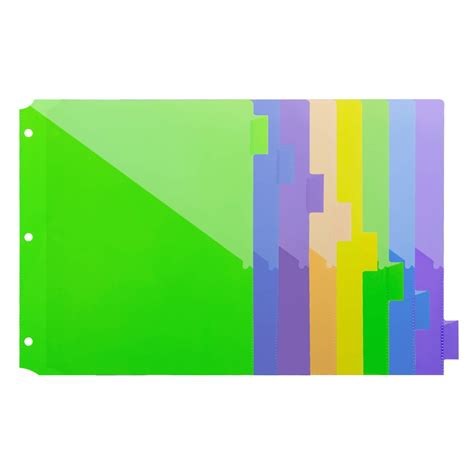 Buy Amazon Basics 3 Ring Binder Dividers With 8 Tabs and Single Pocket ...