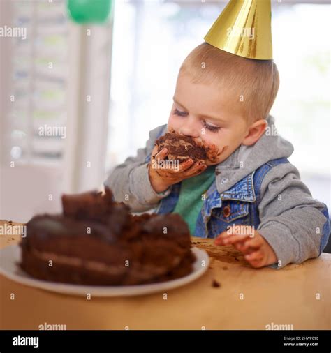 Baby Eating Chocolate Cake