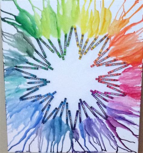 Melted Crayon art for a color wheel project. | Crayon art melted ...