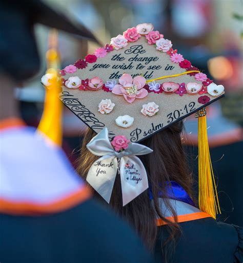 Graduation cap worn at UTRGV commencement ceremony Carmen Diaz, Facing ...