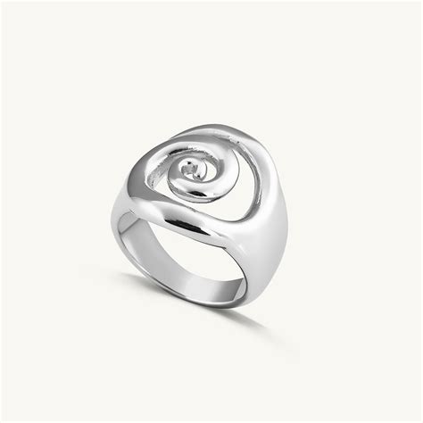 Silver Plated Spiral Ring – PALMONAS