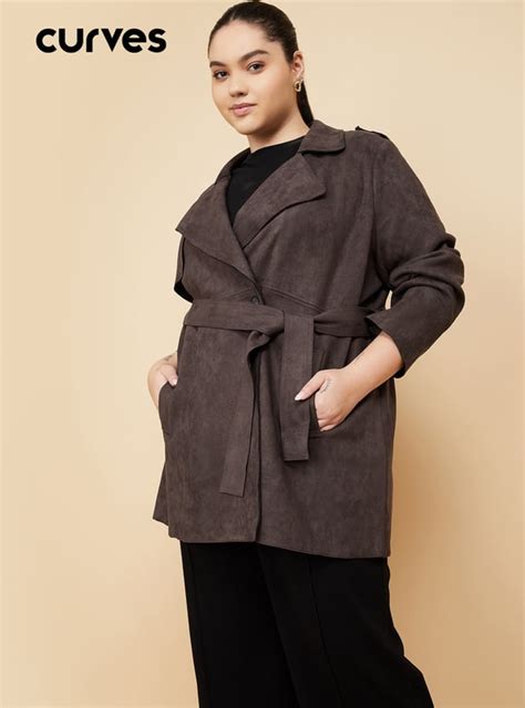 Buy Women Suede Longline Overcoat Online at just Rs. 3099.0 ...