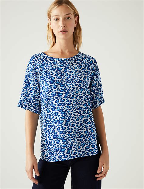 Buy Printed Short Sleeve Top at Marks & Spencer
