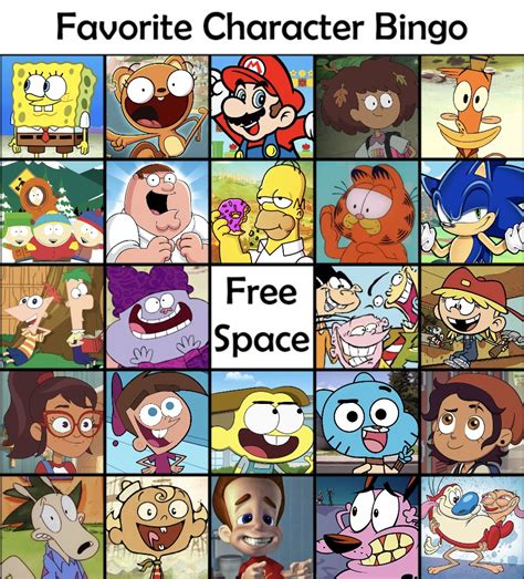 Favorite Character Bingo by KaydenDoesArt on DeviantArt