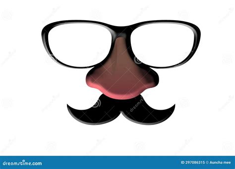 Glasses,nose with Mustache Isolated on White Background. Hipster ...