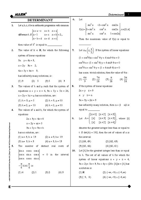 Determinant 6: Solutions and Systems of Linear Equations - Studocu