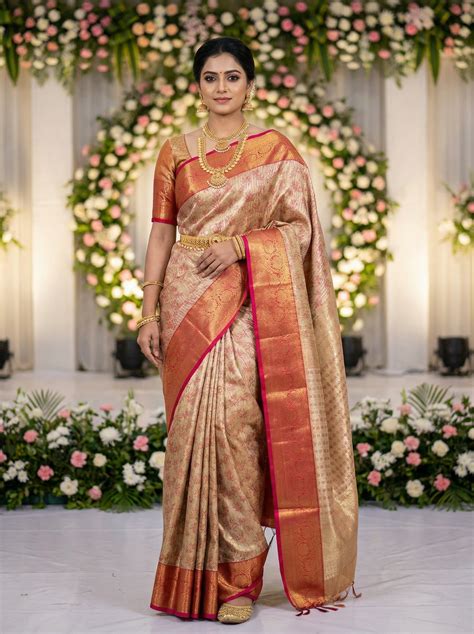 MIMOSA Women's Woven Design Kanjivaram Style Art Silk Saree with Blous ...