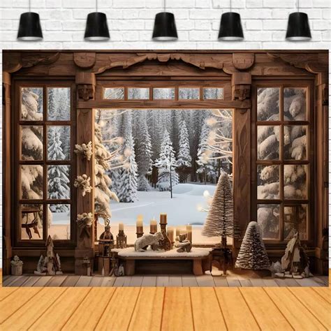 Sfondo in tessuto per fotografia di Natale, stile capanna rustica ...