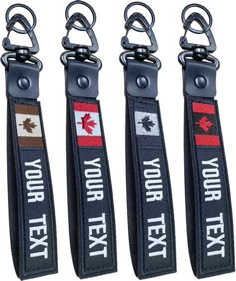 Customzied Key chain,Personalized Wrist Lanyards with Canada Flag Car ...