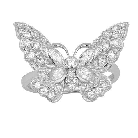 SIRI USA by TJM Sterling Silver Cubic Zirconia Butterfly Ring