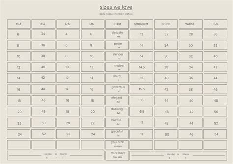size guide – PAEONY