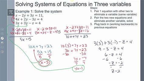 Image result for System of Equations with Three Variables