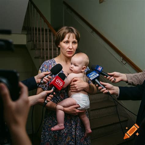 Russian woman and baby in Soviet apartment building interview on Craiyon