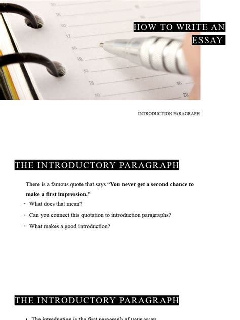 How To Write An Essay Introduction Paragraph | PDF | Essays | Laughter