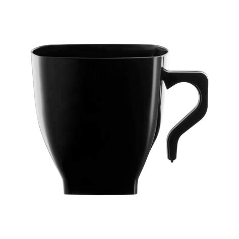 Plastic Coffee Mugs - Black Square Plastic Coffee Mugs | Kaya ...