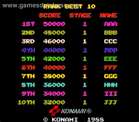 Haunted Castle - Arcade - Artwork - High Score Screen