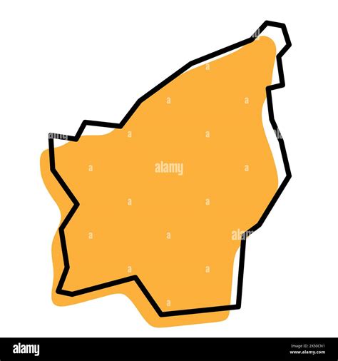 San Marino country simplified map. Orange silhouette with thick black ...