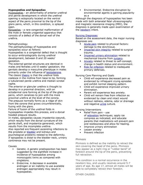Epispadias Vs Hypospadias