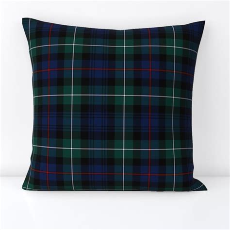Blue Tartan Plaid Throw Pillow Mackenzie Tartan by Weavingmajor Green ...