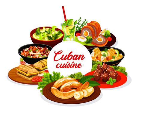 cubano cocina tradicional comidas vector bandera 23589451 Vector en ...