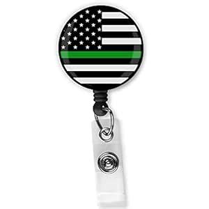 Thin Green Line USA Flag Badge Clip - Support for Border Patrol Agents ...