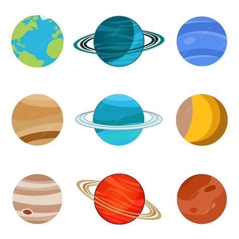 Premium Vector | Cute Solar System Clipart planets clip art set space ...