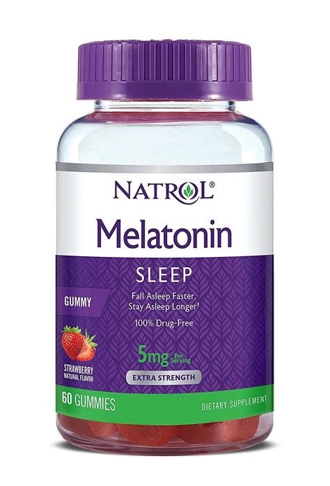 Buy Natrol Melatonin Gummies Strawberry flavor, 5mg, 60 Count Online at ...