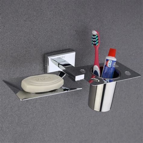 Rectangular Shape Stainless Steel Silver Glass Soap Holder – Gloxy