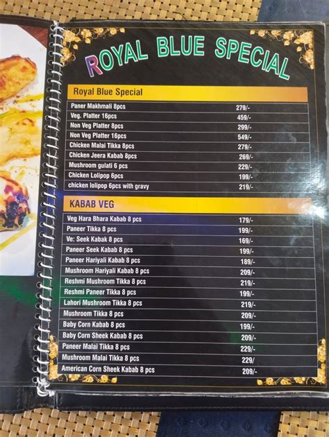 Menu at Royal blue family restaurant and banquets hall, Hazaribagh