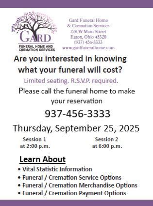 Gard Funeral Home and Cremation Service West Alexandria & Gratis Ohio ...