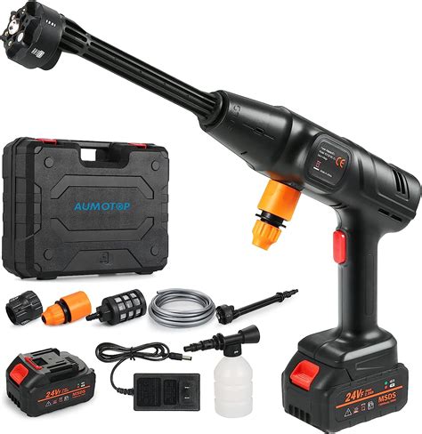 Aumotop Cordless Portable Pressure Washer, 870 PSI Brushless Electric High Power Washer 2 ...