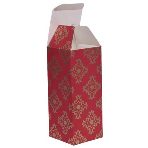 Regency Red Damask Reverse Tuck Box - 3x3x6 | Product Boxes, Gift Boxes