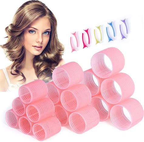 xnicx Jumbo Hair Rollers, 28pcs Heatless Velcro Set with 60mm 48mm 36mm ...