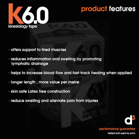 K6.0 Kinesiology Tape 50mm x 6m - Black - 1 Roll D3 TAPE | Decathlon