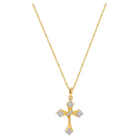 Unisex, 14K White Gold and Diamond Cross. Religious Cross For Sale at ...