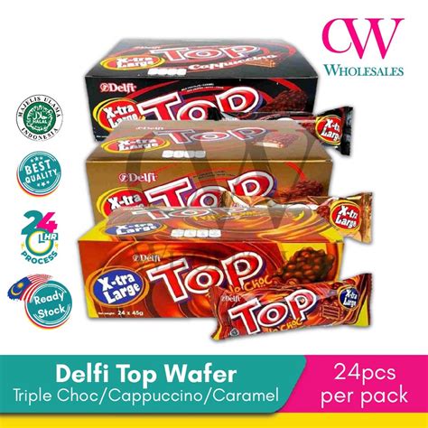 Delfi Top Choco Wafer Choco Crispies Triple Chocolate Caramel Cappuccino X-tra Large 24pcs ...