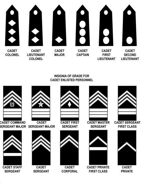 Army JROTC Ranks | Rotc, School department, School army