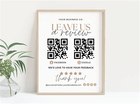 Editable Leave Us a Review Template QR Code, Printable Google Review ...