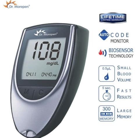 Dr Morepen Glucose Monitor BG-03(Grey Color) + 25 Test Strips ...