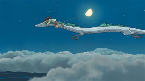 HD Spirited Away Adventure: Chihiro and Dragon Soar Above the Clouds