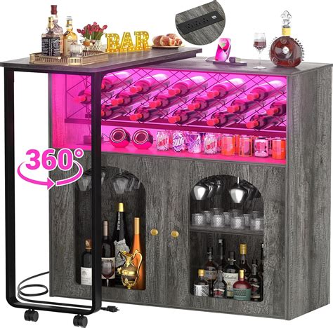 Cyclysio Rotating Wine Bar Cabinet, Tall Home Bar India | Ubuy