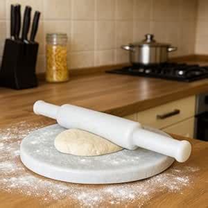 Buy White Chakla Belan Set | 9 Inch Marble Chapati Board & 12 Inch ...