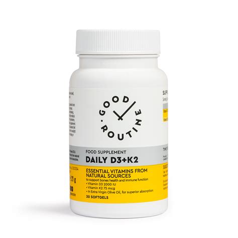 Daily D3+K2 – GOOD ROUTINE – flacon cu 30 capsule gelatinoase moi | Secom