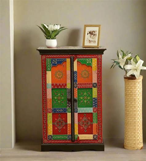Pokaran Wooden Handpainted Console & Side Table | D DASS Store