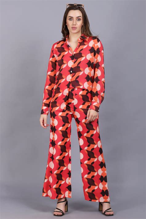 Red Retro Co-Ord Set For Women – neofaa.com