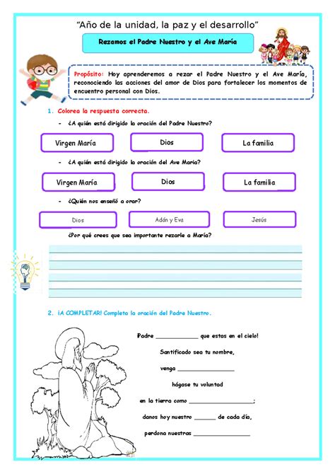 Ficha Relig. Padre Nuestro Y AVE María Martes 14 FB Maestras DE ...