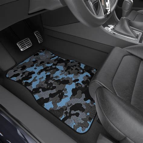 Blue Camo Car Mats Set of 4, Camouflage Floor Mats for Auto, Hunter ...