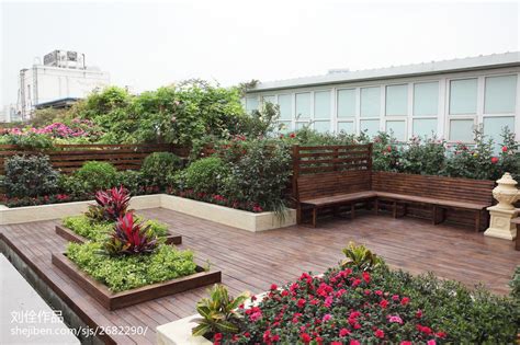 东南亚风格屋顶花园景观效果图 – 设计本装修效果图
