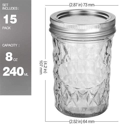 Glass Mason Jars Pot 8 OZ Canning Jars Jelly Jars ... – Vicedeal