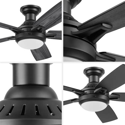Honeywell Radstock 52-in Matte Black with Matte Black/Gray Cedar Blades ...